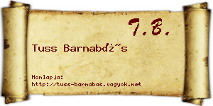 Tuss Barnabás névjegykártya